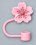 Pink Flower Straw Topper