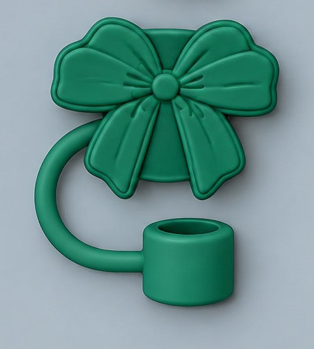 Green Bow Straw Topper