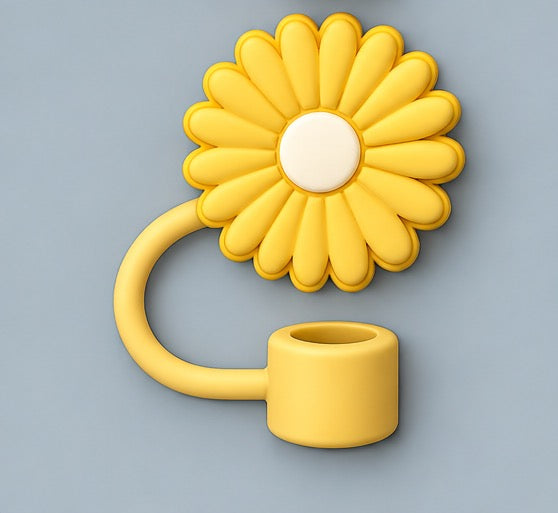 Yellow Sunflower Straw Topper