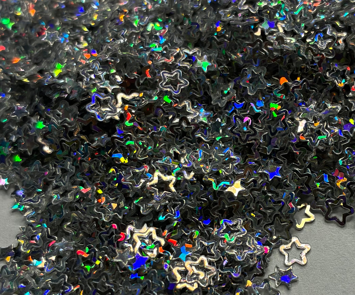 Silver Holographic Stars