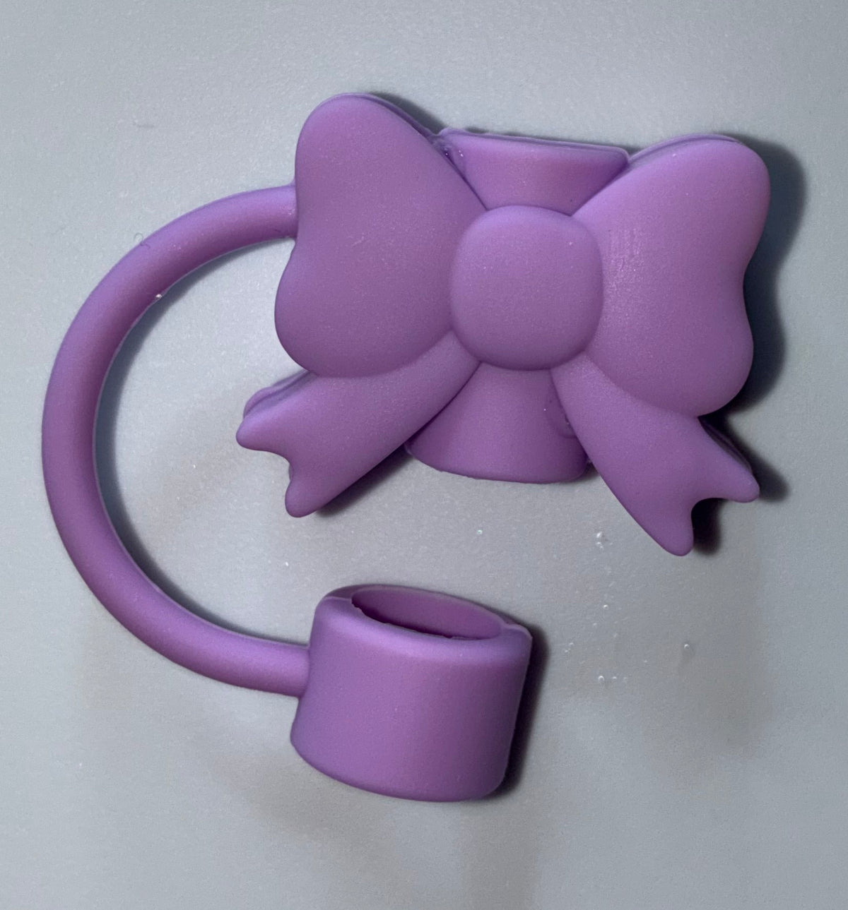 Purple Bow Straw Topper