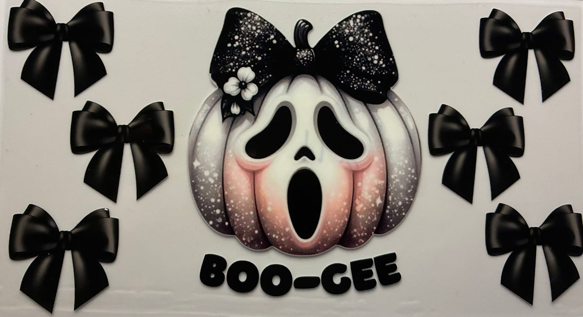 Ghost Pumpkin with Bows