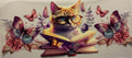 books and cat