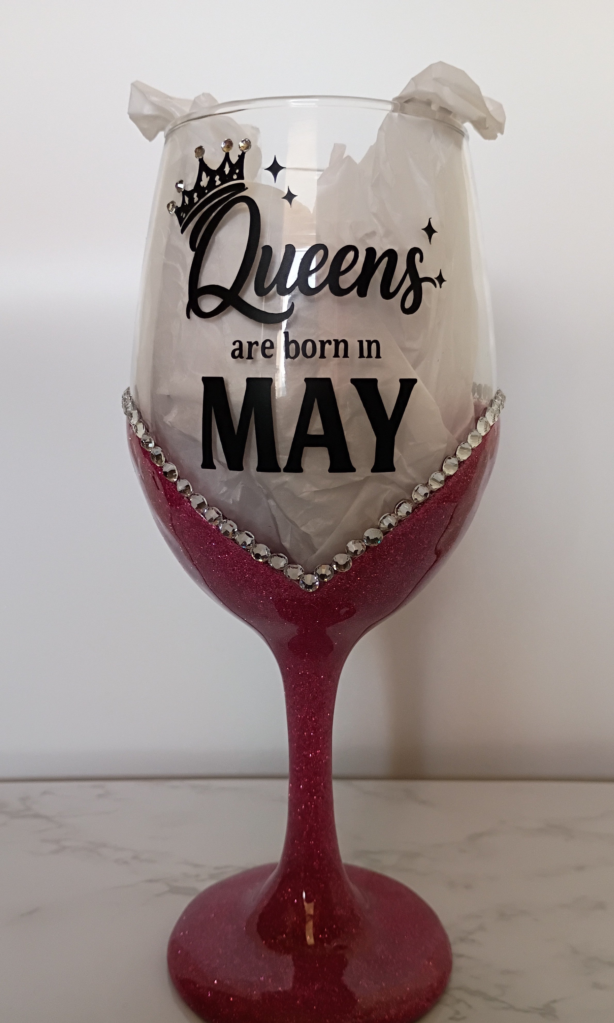 Custom V-Shaped Wine Glass Keepsake