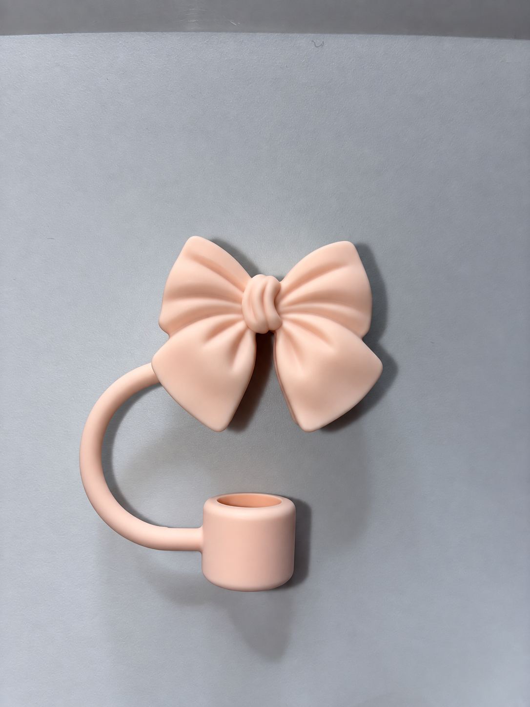 Pink Bow Straw Topper