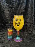 Custom Multicolor Rainbow set wineglass Keepsake